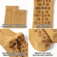 Chaussettes de Pilates antidérapantes personnalisées avec logo imprimé, en coton peigné côtelé, pour femmes, chaussettes de yoga à grip, chaussettes de fitness antidérapantes pour barre, fabrication en usine