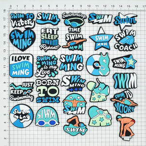 2025 nuevos zapatos deportivos de natación encantos decoración hebilla agujero zapatos accesorios al por mayor adhesivo suave zapatos desmontables encantadores - Product Image 1