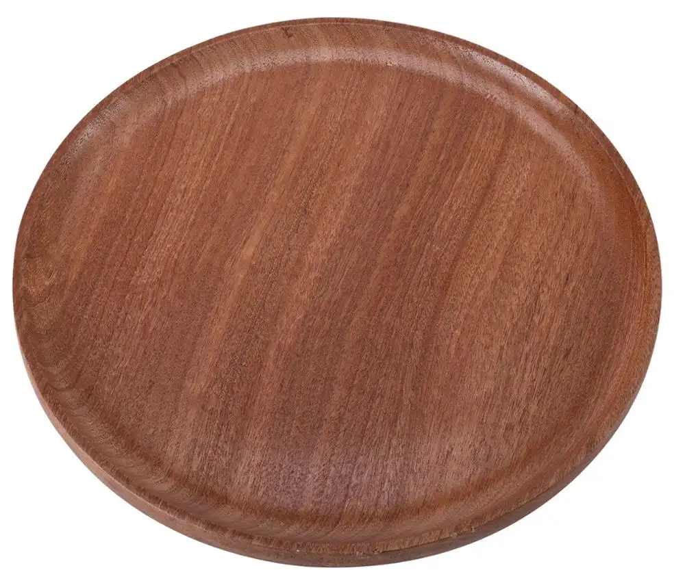 Hot Selling 100% round Natural Sapele Wood Disposable Chinese Style Plate Stand for Dishes Home Takeaway Christmas Food Service