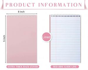 A5 <b>Pink</b> Hardcover <b>Gift</b> School Use High Quality Student Custom College Ruled Spiral Notebook - Product Image 2