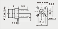 Conector macho de rosca RA SSMP SMPM Mini SMP con detención completa, 50 ohmios, CC ~ 50 GHz para PCB