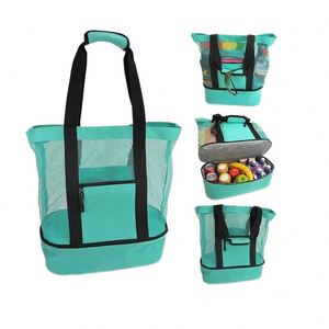 Bolsa de Almuerzo Multifuncional con Logotipo Personalizado Gratuito, Bolsa de Picnic con Aislamiento Térmico, Bolsa de Playa de Doble Capa, Bolsa de Malla de Nailon para Natación - Product Image 1