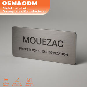 कम moq हॉट सेलिंग कस्टम लेजर उत्कीर्ण उपकरण फर्नीचर ब्रांड नाम लोगो प्लेटेड एल्यूमीनियम धातु नेमप्लेट - Product Image 1