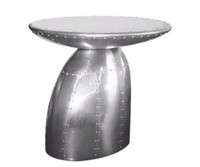 Table basse de style loft industriel rétro en aluminium durable de luxe Aviator avec chaise pour salon
