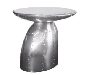 Tavolino da Caffè Aviator di Lusso in Alluminio Resistente, Stile Industriale Retrò con Sedia per Soggiorno - Product Image 1
