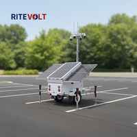 CCTV Mobile Solarbetriebene Kameraanhänger Solar-Überwachungsturm 6-9 Meter Ausziehbarer Elektrischer Mast 2MP PTZ Windfest 117km/h