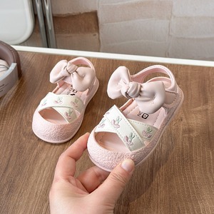 Sandales bébé fille avec semelles antidérapantes, chaussures de princesse pour filles, adaptées aux nourrissons, chaussures pour tout-petits avec nœud papillon - Product Image 3