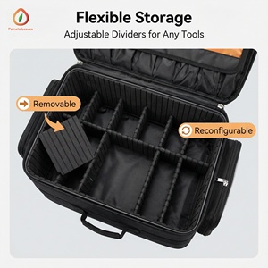 Valise de maquillage à roulettes en nylon personnalisée avec poignée télescopique, 4 sacs, grand rangement, chariot pour maquilleurs et coiffeurs - Product Image 3