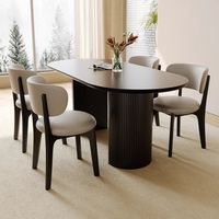 Chaise de salle à manger en bois massif, style moderne minimaliste nordique d'inspiration italienne, style luxe léger, tons crème avec dossier, origine Chine