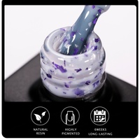 JTING Private Label 15ml Bouteille de Gel Polish Base Caoutchouc à Paillettes Marbrées pour Nail Art, Collection 9 Couleurs, OEM Gel Polish à Paillettes Métallisées