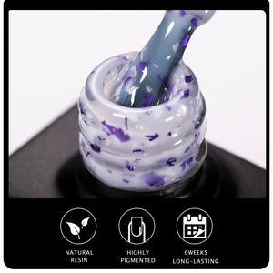 JTING Private Label 15ml Bouteille de Gel Polish Base Caoutchouc à Paillettes Marbrées pour Nail Art, Collection 9 Couleurs, OEM Gel Polish à Paillettes Métallisées - Product Image 4