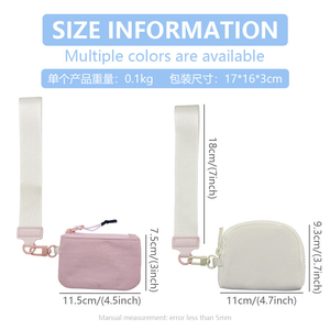Wholesale Custom <b>Mini</b> Double Pocket Zipper Wrist Detachable Strap Key Holder Small Wall Storage Organizer <b>Bag</b> - Product Image 2