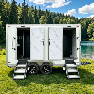 Baño Portátil Premium de 2 Habitaciones, Remolque con Inodoro Móvil y Lavabo para Conciertos al Aire Libre y Reuniones Públicas - Product Image 1