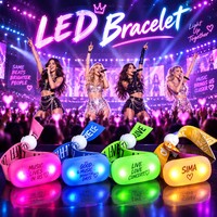 Bracelet LED personnalisé avec logo multicolore, télécommande, pour événements, festivals, cadeaux, fourni par Longstargift Factory.