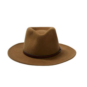도매 와이드 챙 100% 울 페도라 모자 패션 겨울 봄 넓은 챙 남성 부르고뉴 페도라 소모레로 펠트 모자 - Product Image 5