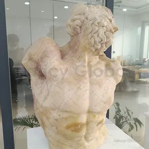 Custom Antique Natural Marble Stone Indoor Decorative Life Size Man Laocoon Bust Statues Sculpture