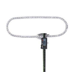 Micro Moissanite collana a catena da Tennis a grappolo S925 argento 18K placcato <span class=keywords><strong>oro</strong></span> bianco D colore VVS taglio brillante passa Tester di diamanti - Product Image 4