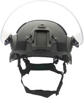 Casque tactique VANDA MICH 2000 ACH avec visière transparente, rail latéral NVG, matériau PE, sangle rembourrée