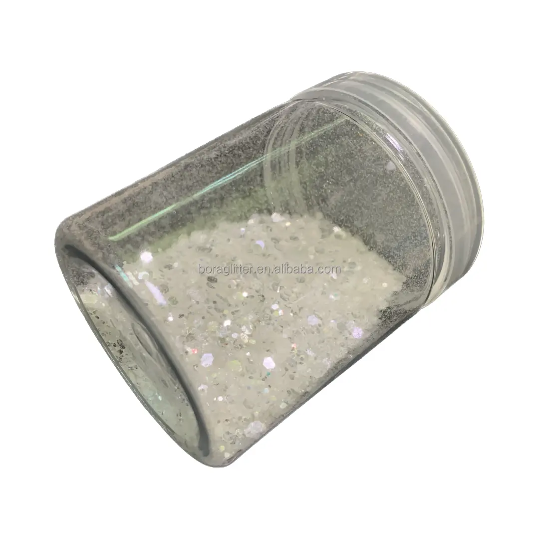 hot sell Polyester mix pink spring opal white glitter bulk wholesale chunky glitter powder for nail body makeup