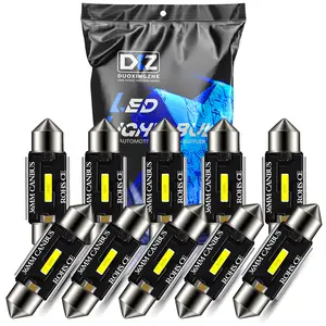 DXZ หลอดไฟ LED อัตโนมัติ C5W C10W 3W 12V,แคนบัส Festoon31MM/36มม./39มม./41มม. CSP 1860ไฟอ่านหนังสือไฟโดมภายในรถจำนวน10ชิ้น