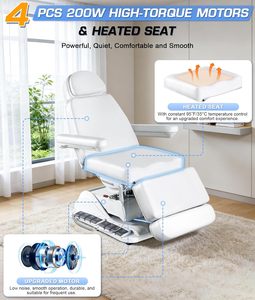 Lettino Professionale per Trattamenti Viso, Estetista, Tatuaggi, Ceretta, Fisioterapia, Odontoiatria, <span class=keywords><strong>Estetica</strong></span>, Poltrona Completamente Elettrica per Massaggi - Product Image 4