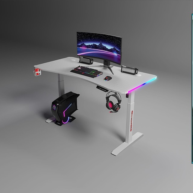Direct Manufacturer Smart Electric Rectangular Height-adjustable Freely Adjustable RGB Gaming Desks Cross-border