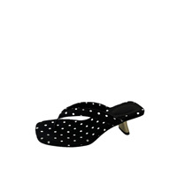 Sandales à pois à enfiler, nouvelle collection été 2026, style rétro, chaussures de plage d'extérieur, tongs à talon moyen avec semelle en caoutchouc