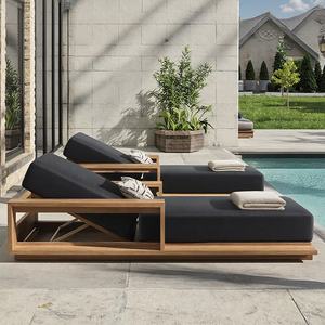 Conjunto de Muebles de Exterior de Alta Gama, Tumbona de Playa de Teca Personalizada, Cama Solar para Jardín y Piscina, Resistente a la Intemperie, Silla de Playa de Teca - Product Image 2