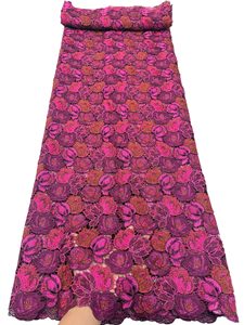 Encaje de Guipur Bordado 100% Poliéster Soluble en Agua al por Mayor para Prendas, Bodas, Diseños Florales, Mínimo 5 Yardas - Product Image 4