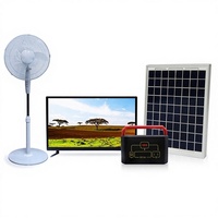Sistema de Energía Solar de Silicio Policristalino Multipolar, Kit de Iluminación Doméstica con Batería de Iones de Litio MPPT, Televisor de 17 Pulgadas para Ver en Familia, 1 Año de Garantía