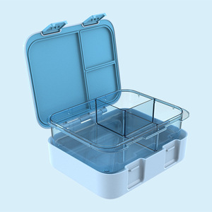 Tritan Children <b>Lunch</b> <b>Box</b> 3 <b>Compartment</b> Leak Proof Rectangle M Size For School Picnic - Product Image 3