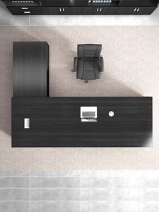 Combinaison de bureau et chaise modulaire de luxe en forme de L pour <span class=keywords><strong>superviseur</strong></span> de bureau, avec ambiance studieuse, mobilier commercial en bois - Product Image 2