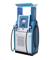 Nouvelle station de recharge pour véhicules électriques Bluesky, résistante aux intempéries, 60 kW CC, sur pied, avec boîtier IP55, refroidissement par air, pour usage public extérieur