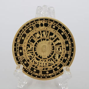 Moneda de Tarot Personalizada al por Mayor con 12 Constelaciones, Sol y Luna, Bañada en <span class=keywords><strong>Oro</strong></span> de 24k, Ideal para Regalo de Cumpleaños - Product Image 1