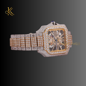 Montre élégante de luxe en diamant Moissanite pour hommes avec des finitions haut de gamme et un savoir-faire supérieur pour un look moderne et sophistiqué - Product Image 4