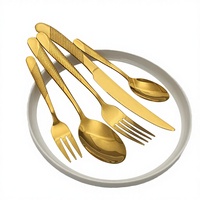 Ensemble de couverts de luxe en acier inoxydable miroir, durable, pour mariages, fêtes, restaurants, y compris des cuillères en métal, des cuillères à café