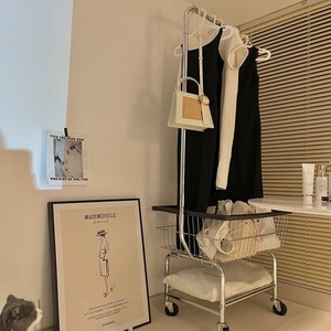 Trắng giặt <span class=keywords><strong>Hamper</strong></span> giỏ Butler giỏ hàng thương mại giặt giỏ lăn bánh xe với Treo giá - Product Image 5