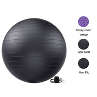 Ballon de yoga Yx 65 cm, grand modèle, forme cacahuète 25 cm, face noire, petites perles, lesté, avec logo personnalisé