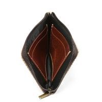 Dompet uang koin uang risleting kanvas Vintage klip uang desainer Mini dompet tempat kartu kredit ramping untuk pria