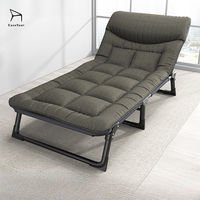Lit pliant portable du fabricant avec cadre en acier et tissu pour la sieste au bureau, le camping et les voyages