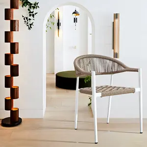 New Design Modern Wicker Garden Balcony Furniture Outdoor Patio Rattan Aluminum Dining Chair For Restaurant