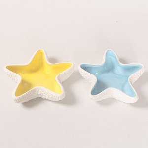 Étoile de mer Bijoux Plat Plateau Céramique Aqua Shell Bibelot Plat Céramique Anneau Boucle D'oreille Clé Bol pour Entrée Table Anniversaire Fête À La Maison - Product Image 4