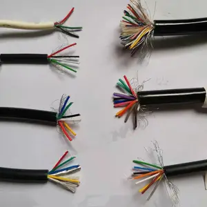 Cable de resorte de PU Semi Perisai Kabel 2 6 8 10 Core 20 Awg Peregangan 0,5 0,75 1 1,5 2,5 4mm cable telescópico en espiral