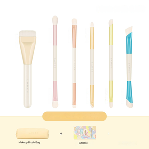 MSQ Professional 6-Piece High Quality Synthetic Hair Makeup Brush <strong>Set</strong> for Face Lips Concealer Application PU Leather Bag for - Product Image 1