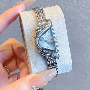 Reloj de Cuarzo con Incrustaciones de Diamantes de Imitación para Mujer, Diseño de Alta Gama, Estilo Minimalista con Correa de Acero - Product Image 1