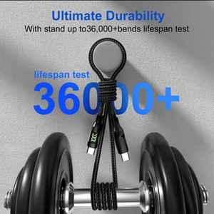 Fabricant de câble de charge rapide de haute qualité Type C PD 60W Transfert de données Adaptateur secteur USB C Téléphone portable avec écran LCD - Product Image 6