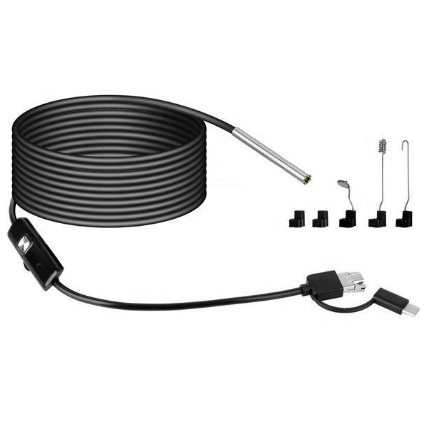 AN100 3in1 USB Type-C Mini Camera Endoscope Android Borescope 3.9mm Lens HD Waterproof IP67 Micro SD Card Hard Wire Camera