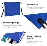 Sac à dos en filet personnalisé avec cordon de serrage, poignée souple, unisexe, séchage rapide, résistant à l'eau, polyester, capacité 20-38L, pour la natation