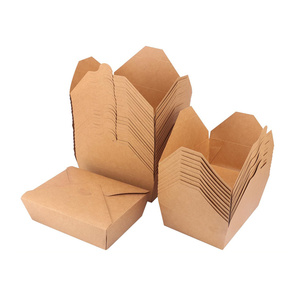 Embalaje desechable para llevar, caja de comida de fideos Kraft, contenedor desechable de reciclaje personalizado, caja de papel Kraft para comida rápida de fideos para ensalada - Product Image 2