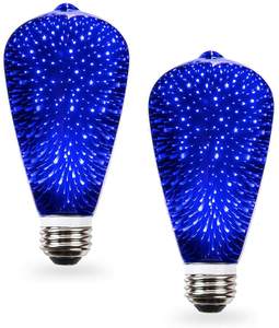 Décoration de Noël, lumière LED 3D colorée, 110V 220V E27, lampe à <span class=keywords><strong>étoile</strong></span>s feux d'artifice Edison, diamants ST64 A19, ampoules LED feux d'artifice - Product Image 1